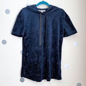 Gypsies & Moondust Burnout Velvet Hoodie Top